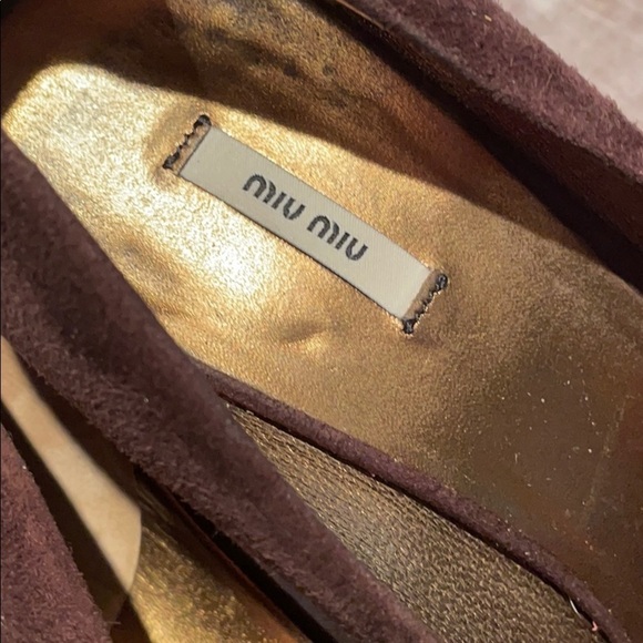 Miu MIU Brown Suede Platform Pumps - Picture 12 of 14